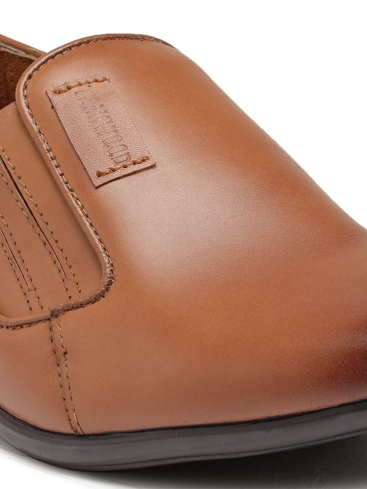 Teakwood Genuine Leather Tan Slip-On Shoes