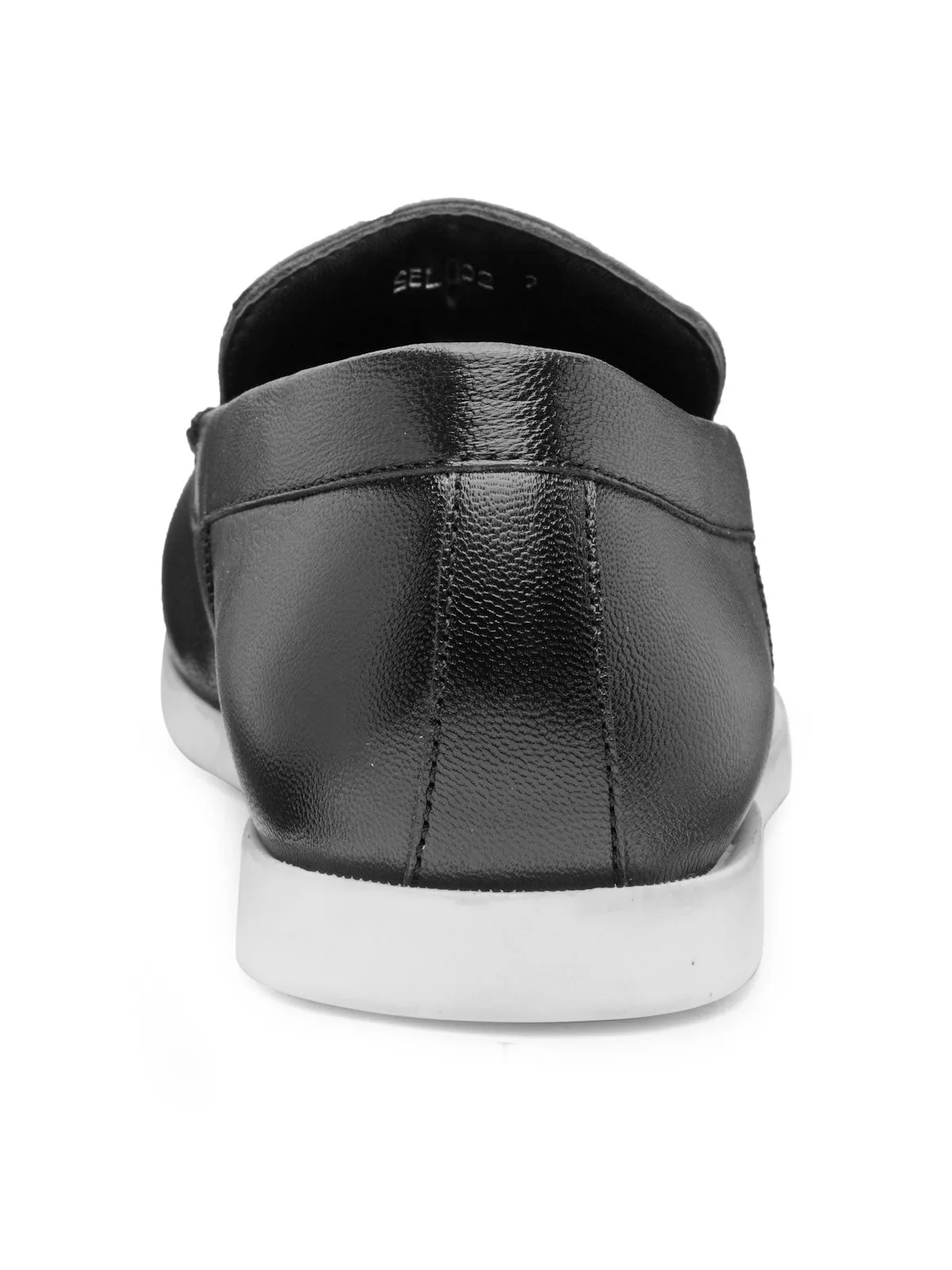 Teakwood Leather Men's Black Slip-ons Shoes