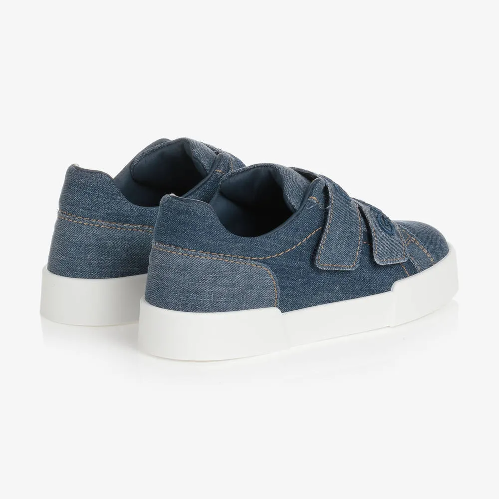 Teen Blue Denim Logo Trainers