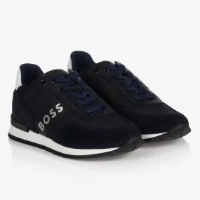 Teen Boys Blue Logo Trainers