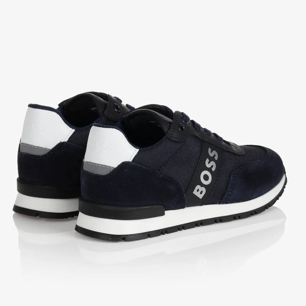 Teen Boys Blue Logo Trainers