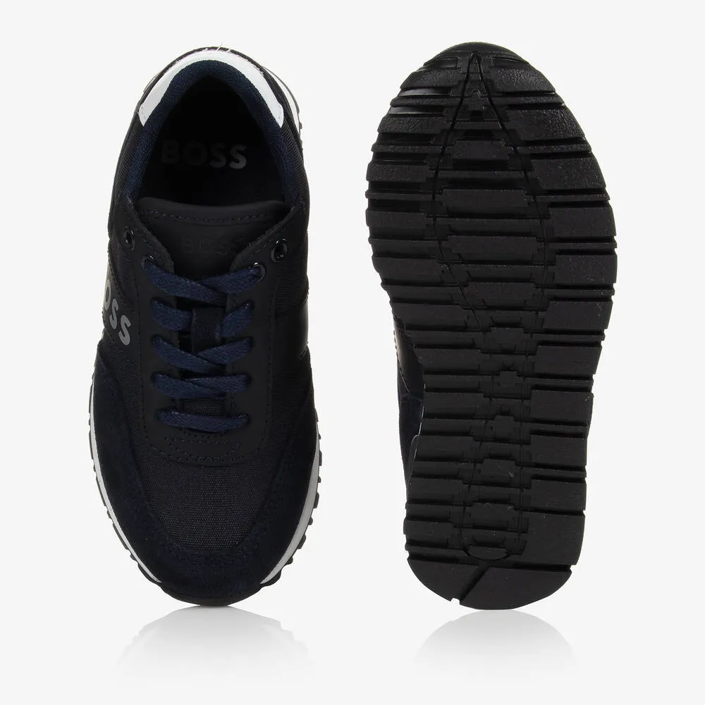 Teen Boys Blue Logo Trainers