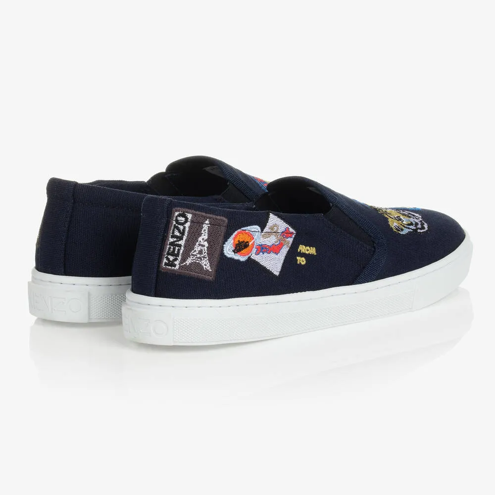 Teen Boys Blue Tiger Trainers