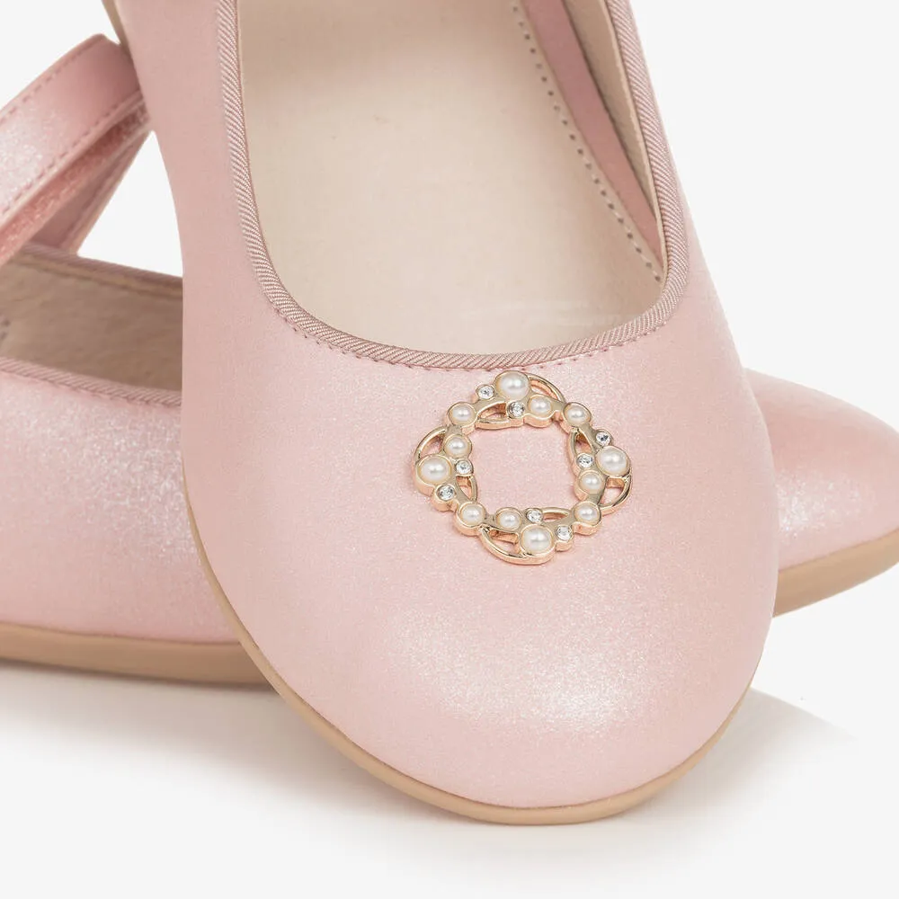 Teen Girls Pink Faux Leather Pumps