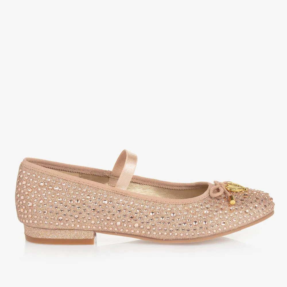 Teen Girls Rose Gold Ballerina Pumps