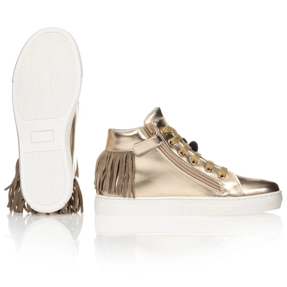 Teen Gold High-Top Trainers