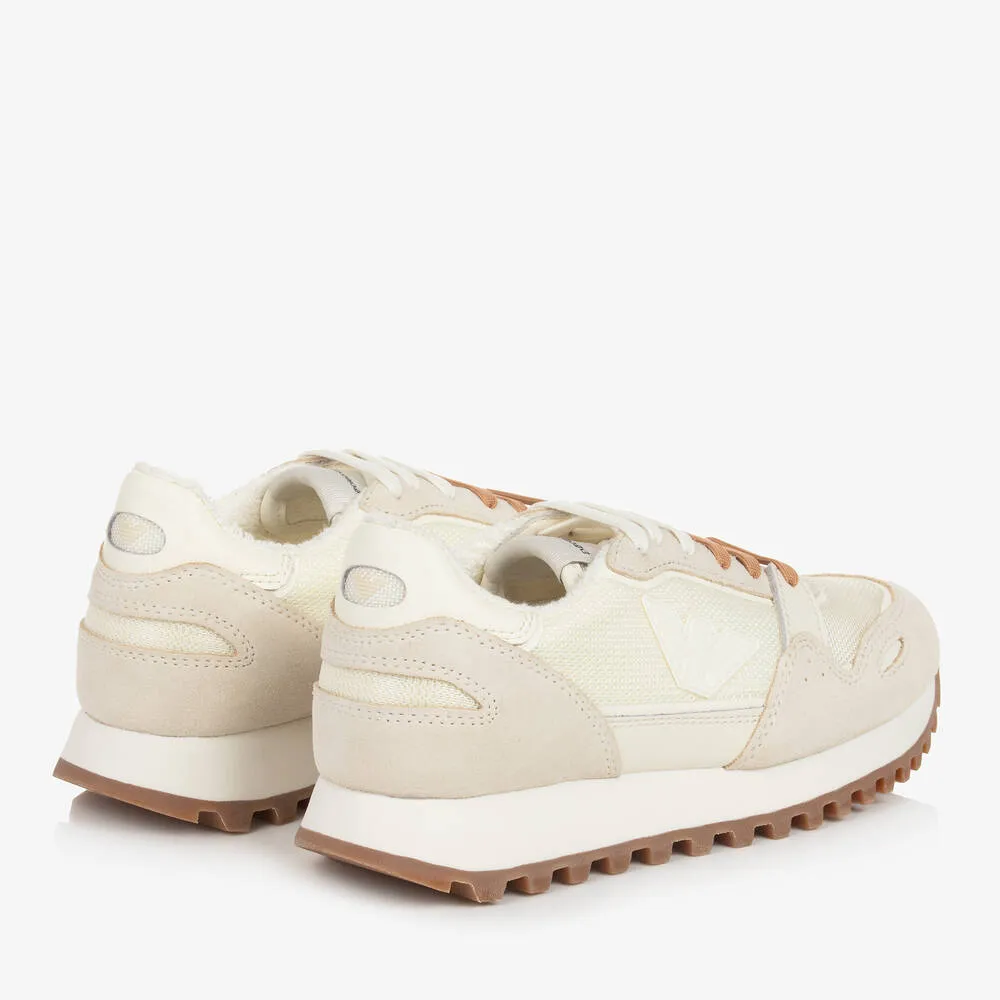 Teen Ivory Suede Leather Trainers