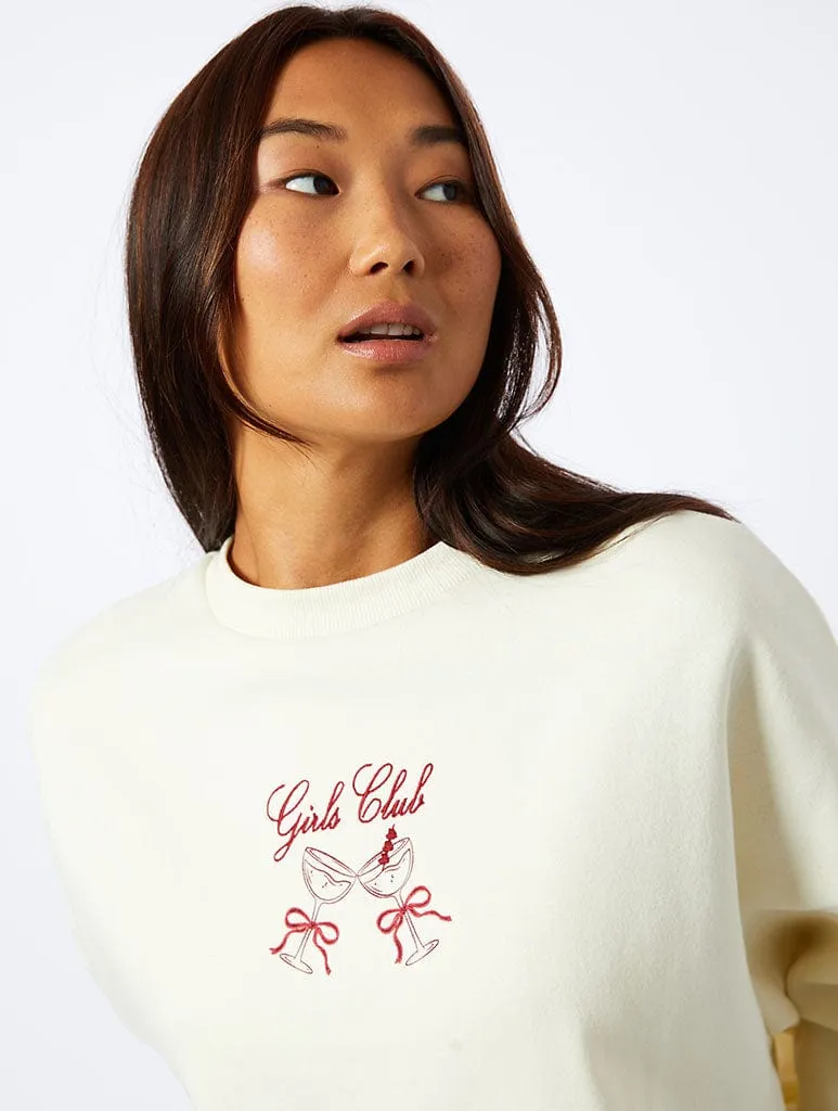 The Girls Club Sweatshirt in Cream