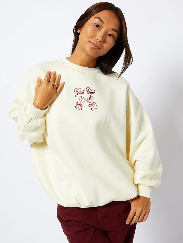 The Girls Club Sweatshirt in Cream