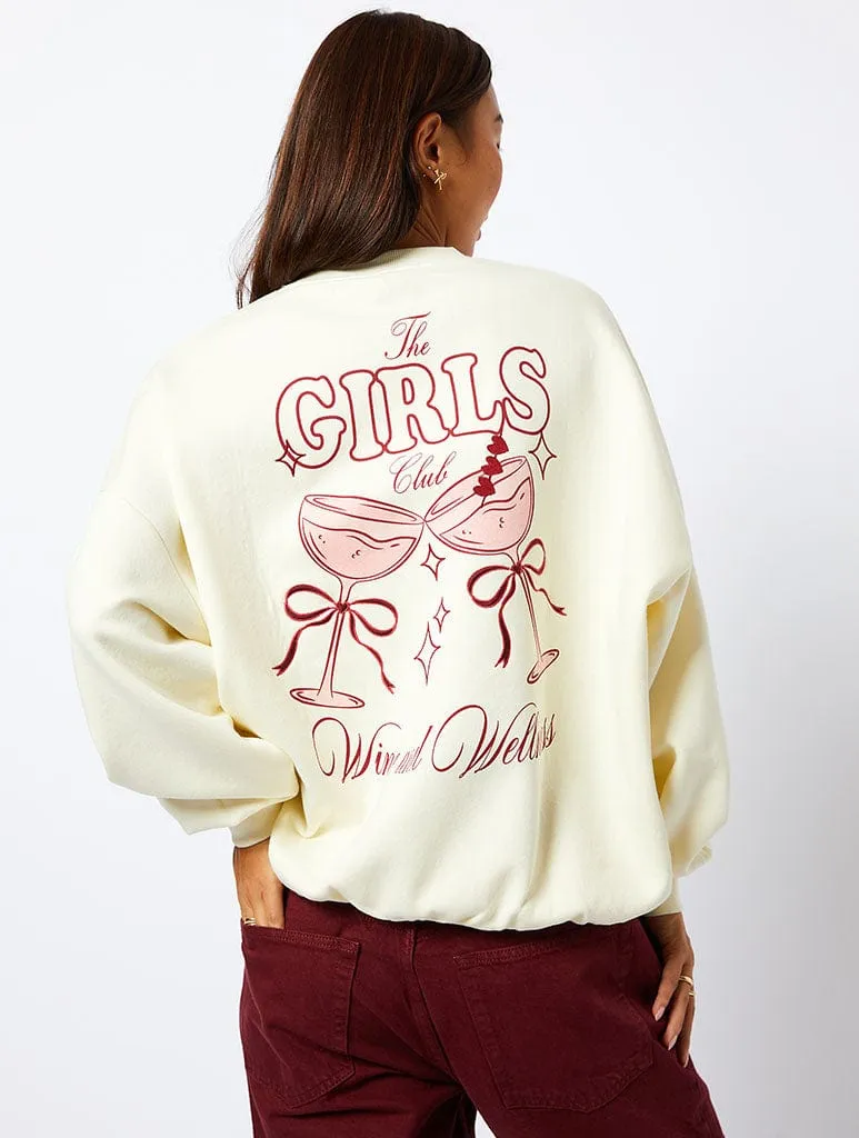 The Girls Club Sweatshirt in Cream