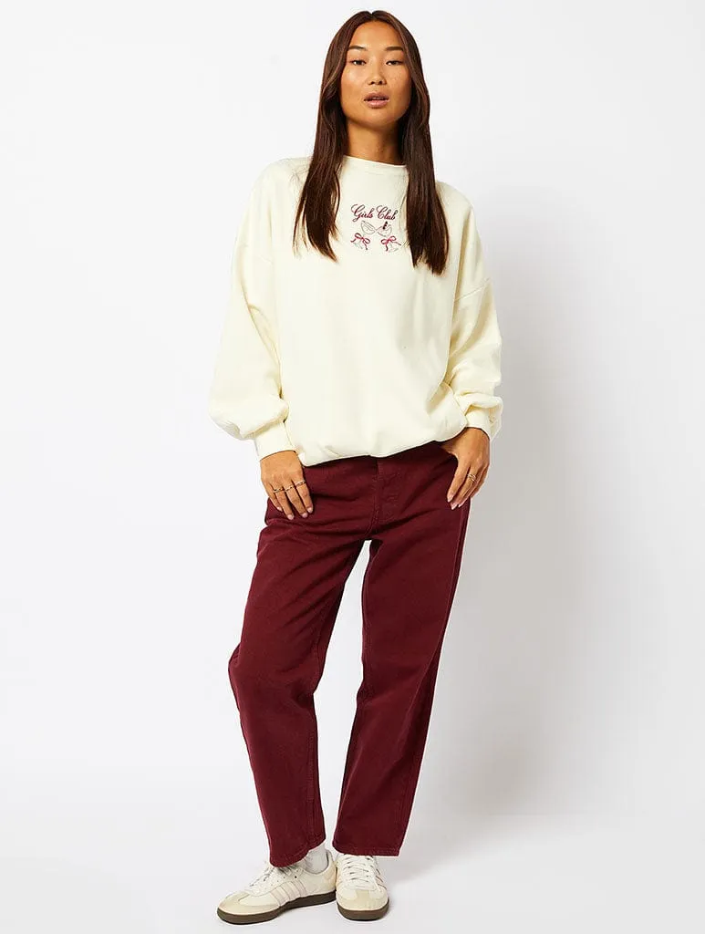 The Girls Club Sweatshirt in Cream