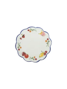 The Scalloped Dessert Plate, Set of 4 - Royal Fruit Basket / Ceramic