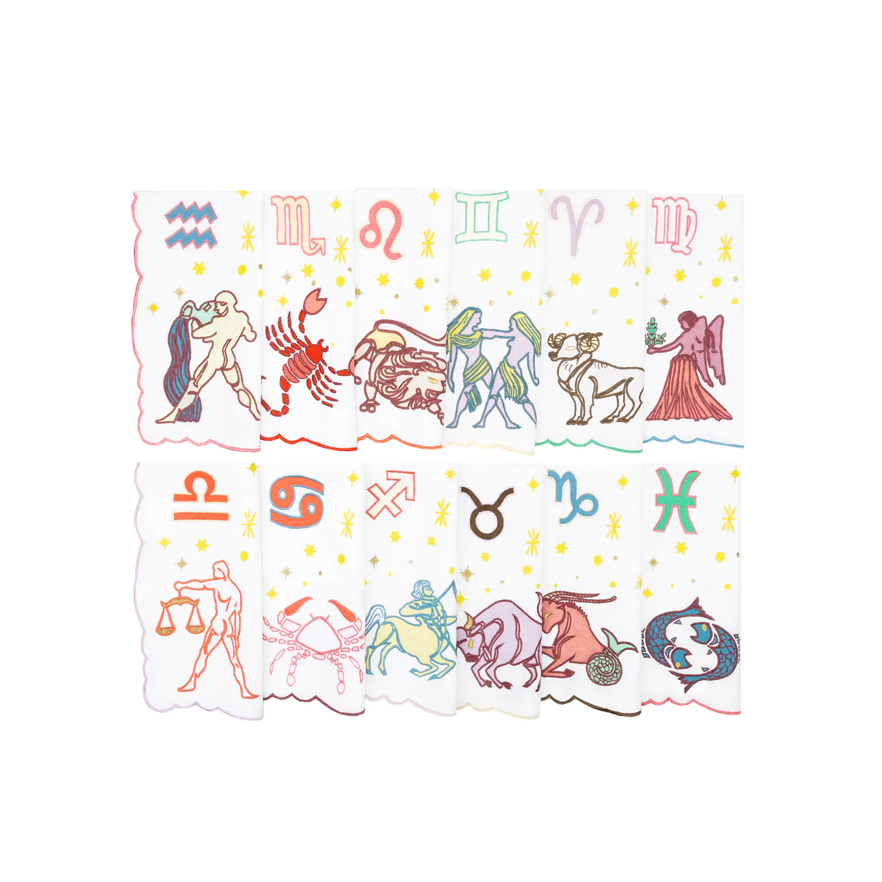 The Zodiac Napkin, Set of 12 - Roots / Linen