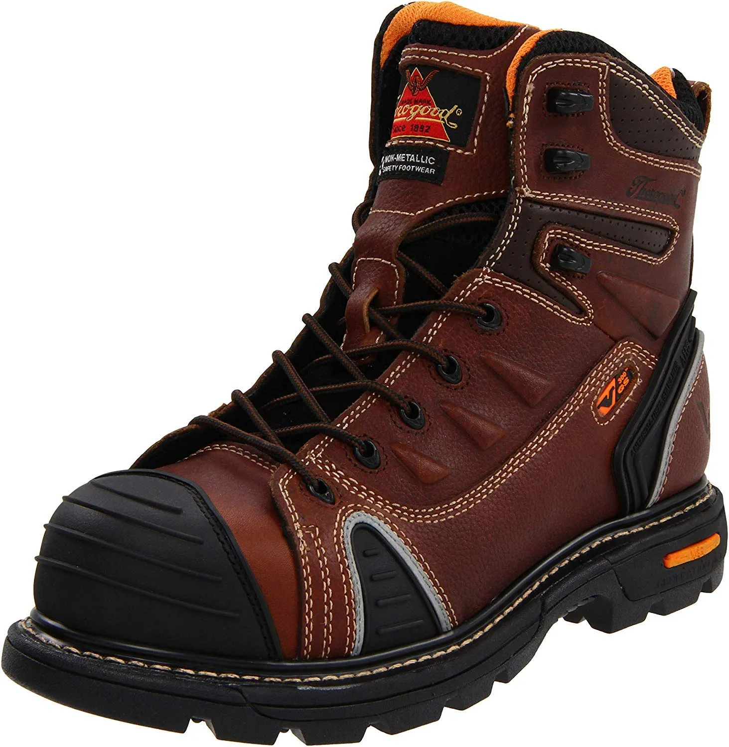 Thorogood Men's Composite Safety Toe Work Boot - Brown, Round Cap, 6 GenFlex2 Series