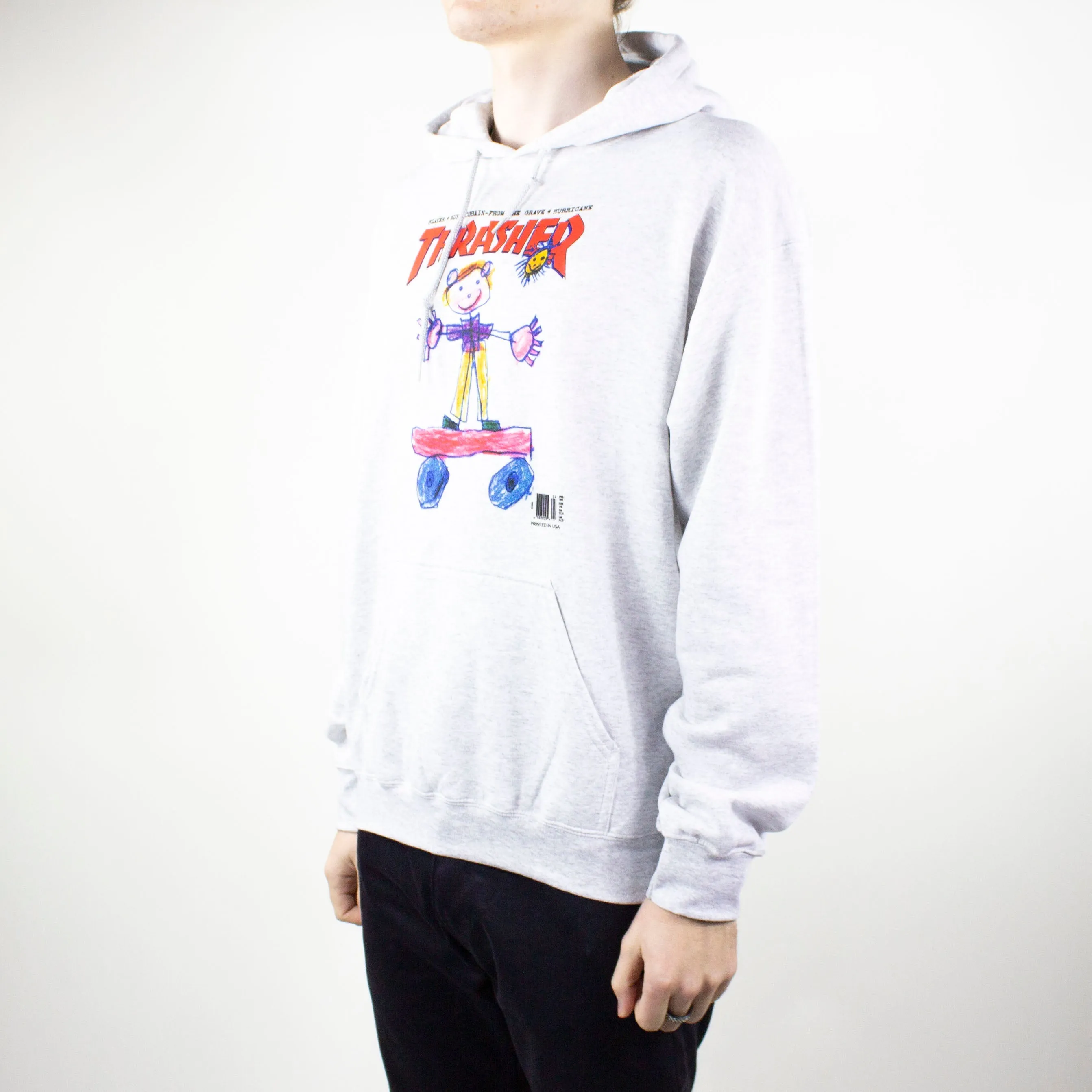 Thrasher Kid Cover Hoodie - Grey exclusive at Remix