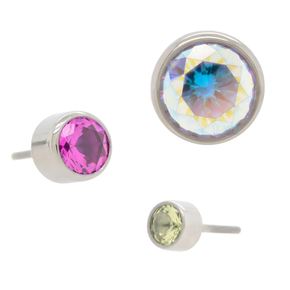 threadless: 2.5mm Bezel-Set Brilliant-Cut Gem End