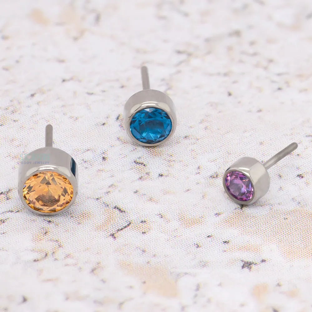 threadless: 2.5mm Bezel-Set Brilliant-Cut Gem End