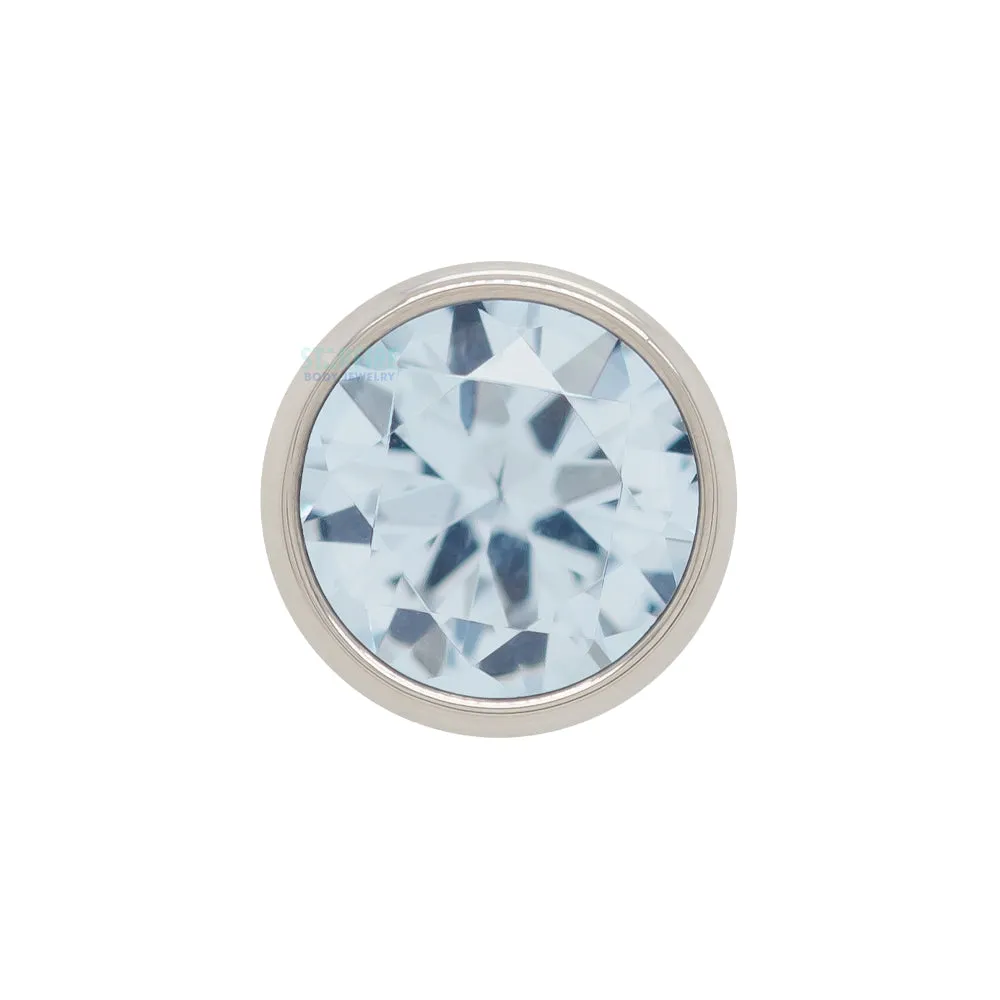 threadless: 2.5mm Bezel-Set Brilliant-Cut Gem End