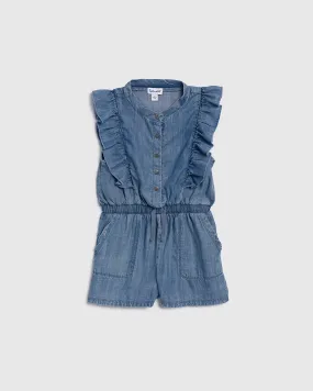 Toddler Girl Indigo Ruffle Romper