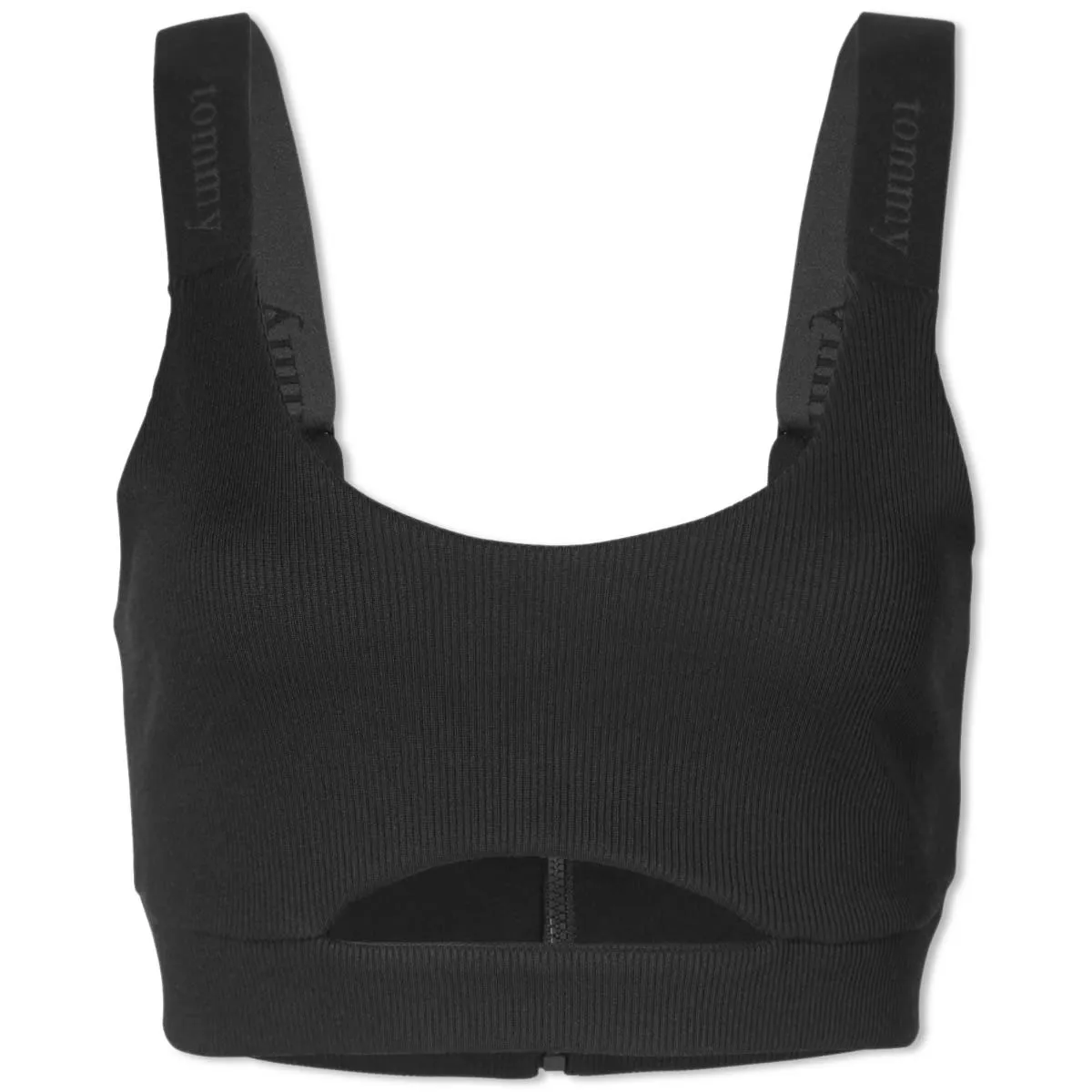 Tommy Jeans Black Ribbed Bralette Top.