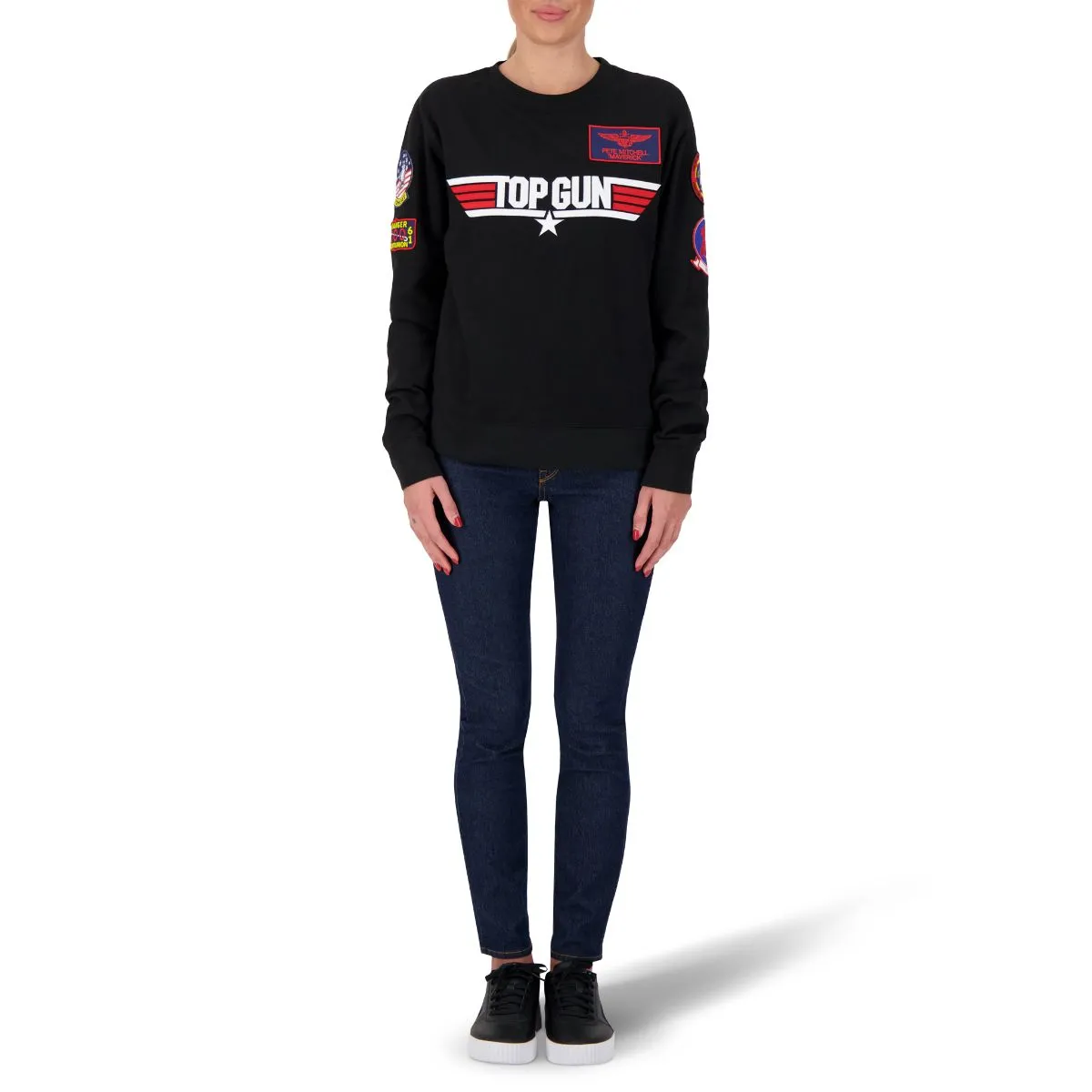 Black Unisex Logo Sweatshirt with TOP GUN