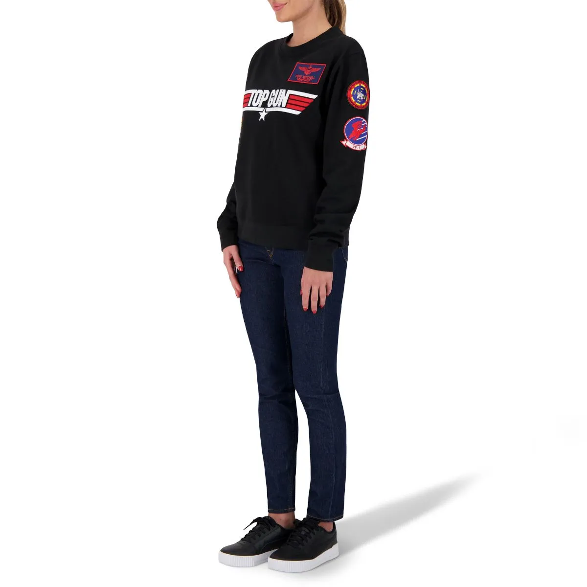 Black Unisex Logo Sweatshirt with TOP GUN