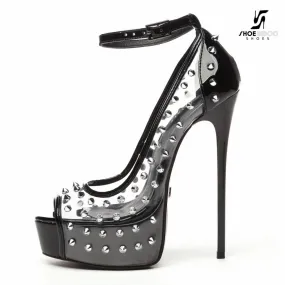 Transparant Giaro "Galana" platforms 16cm heel fetish pumps