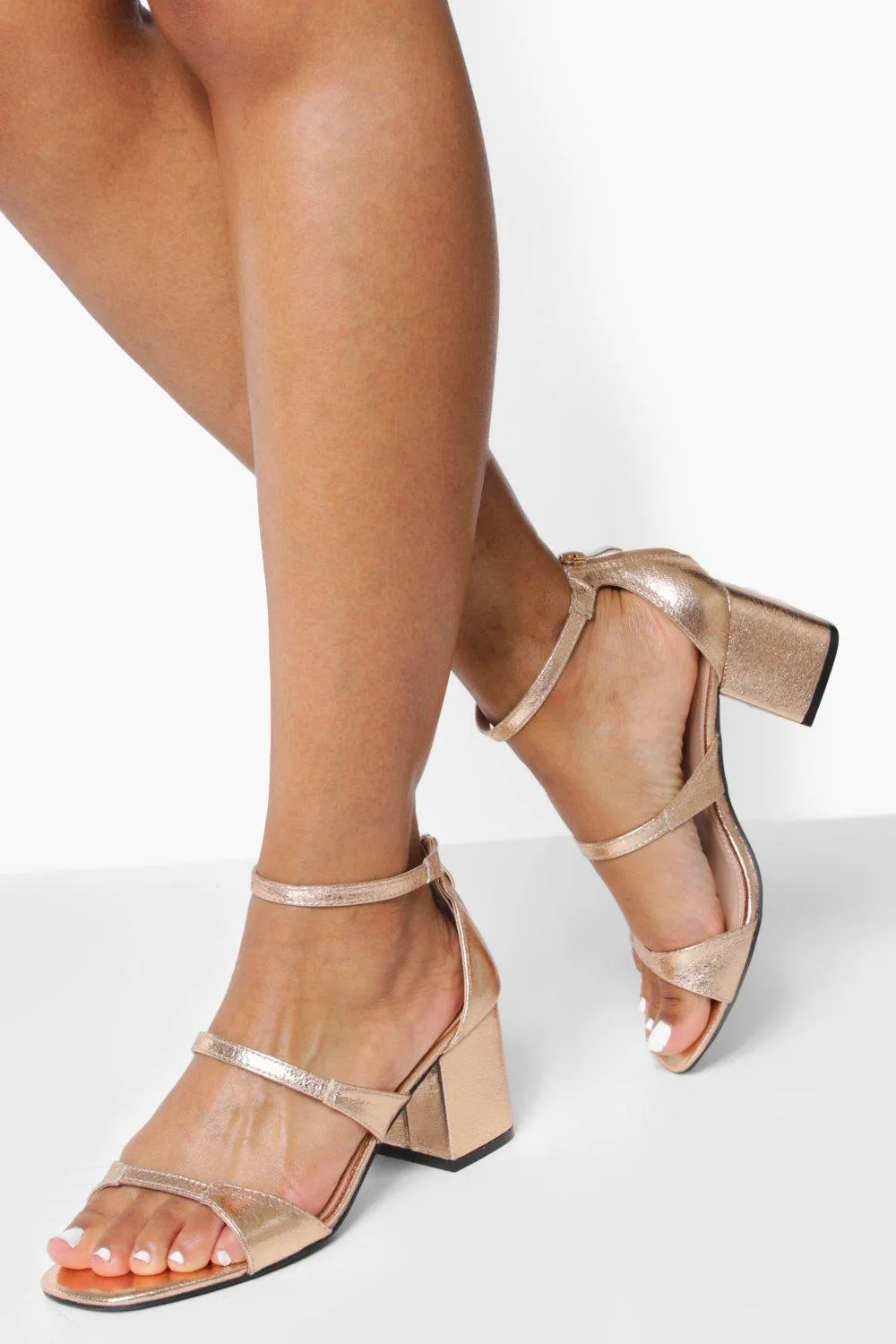 Triple Strap Block Heels