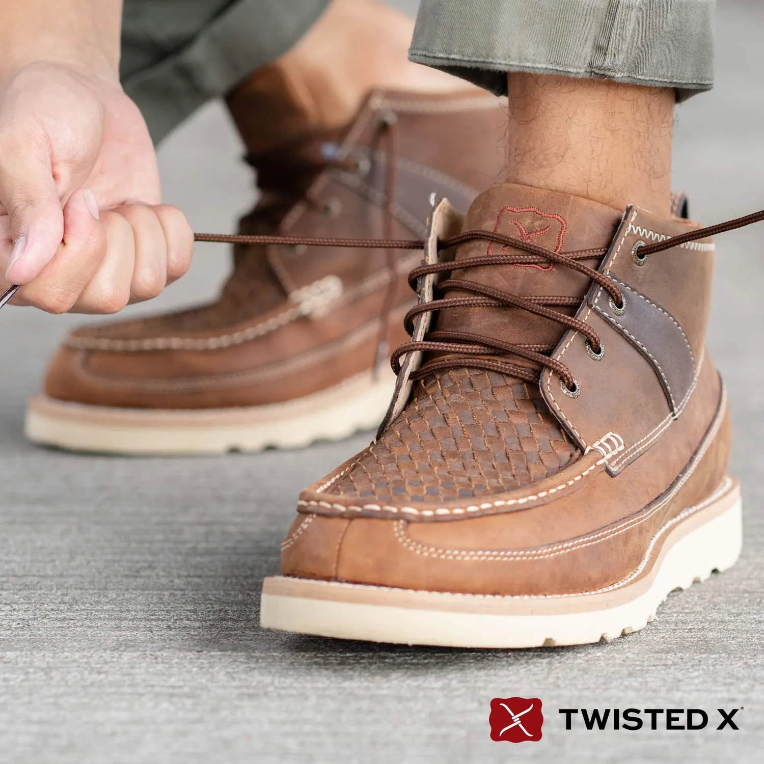 Twisted X Men's Casual Woven Saddle Boots with Wedge Sole