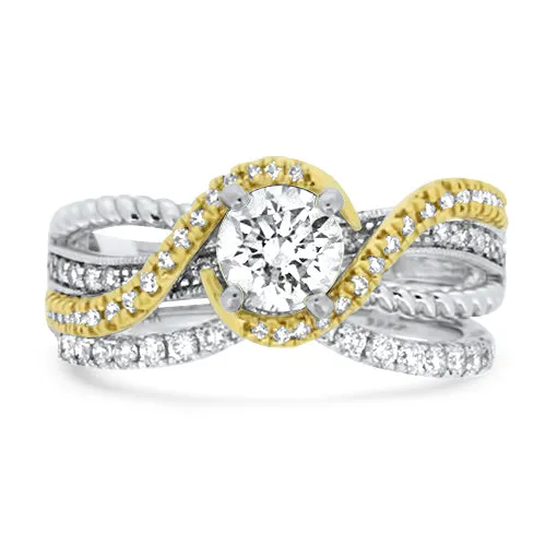 Two Tone Diamond Wedding Set