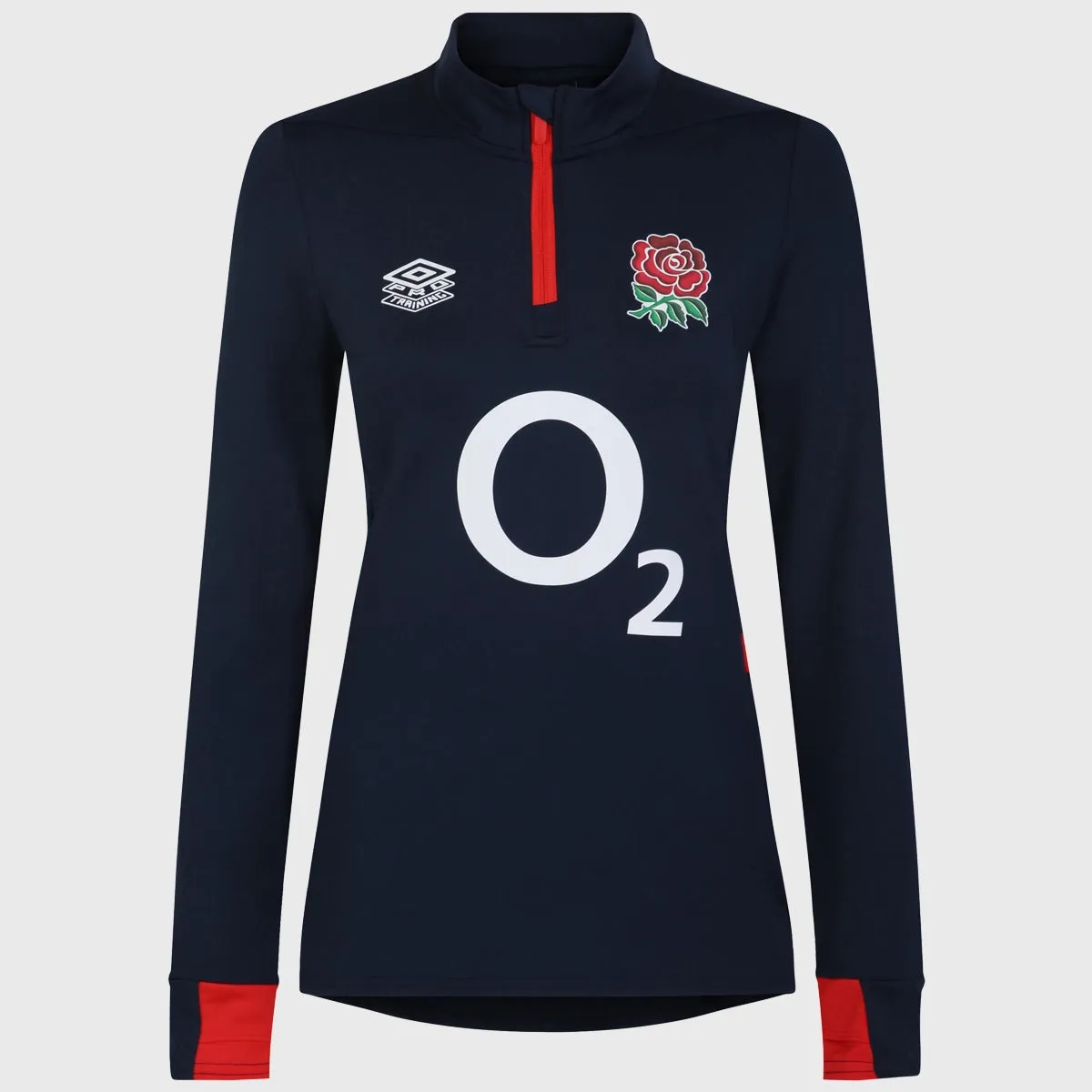 Umbro England Rugby Women's 1/4 Zip Mid Layer Top Navy