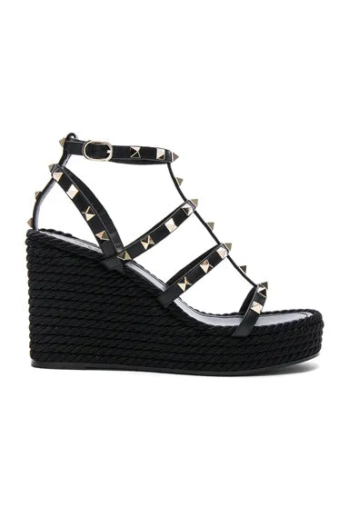 Valentino Garavani Rockstud Espadrille Wedges