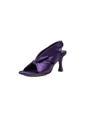 Verdi Satin Mules with High Heel and Square Toe