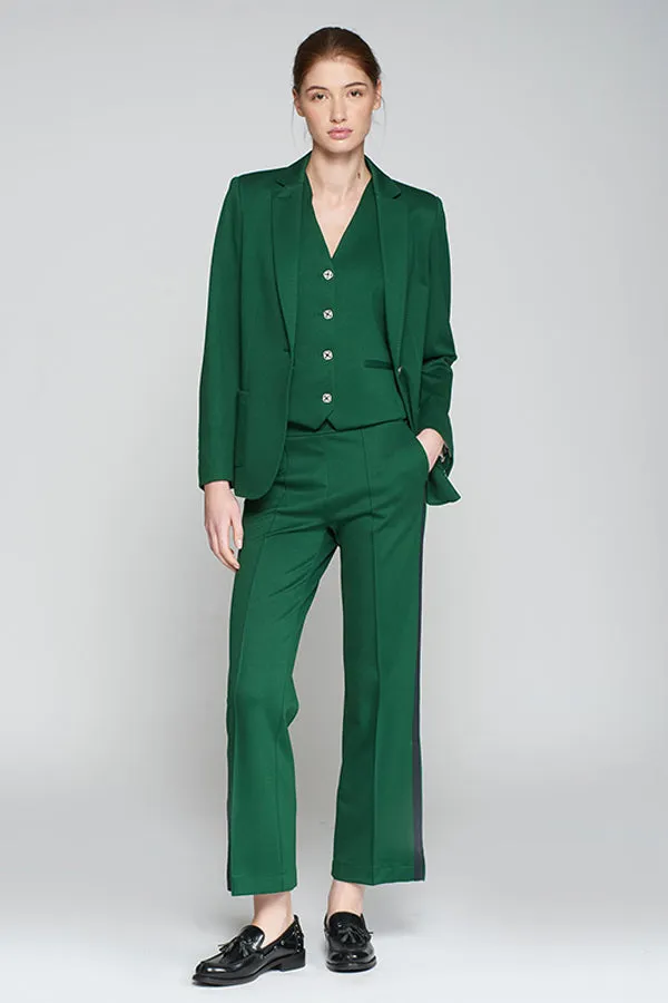 Vilagallo CATALINA GREEN STRETCH STRUCTURE TROUSERS