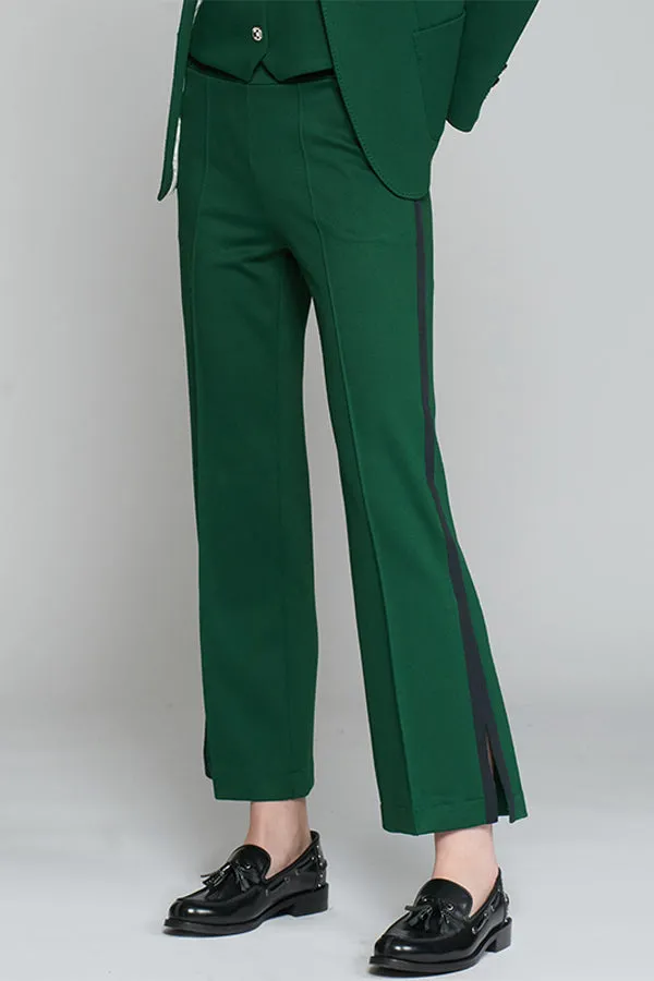 Vilagallo CATALINA GREEN STRETCH STRUCTURE TROUSERS