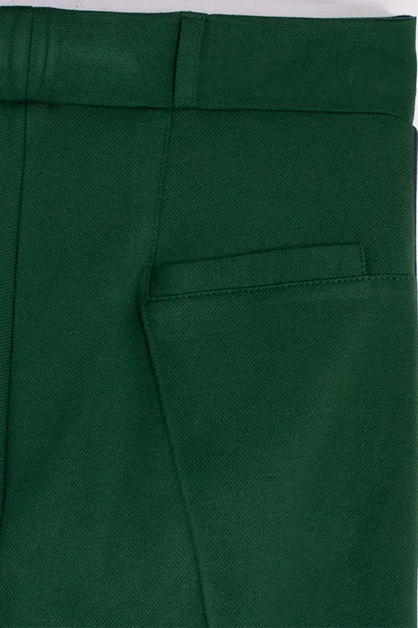 Vilagallo CATALINA GREEN STRETCH STRUCTURE TROUSERS