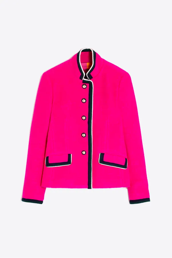 Vilagallo DOROTHEA FUSCHIA NAVY TRIMMED JACKET