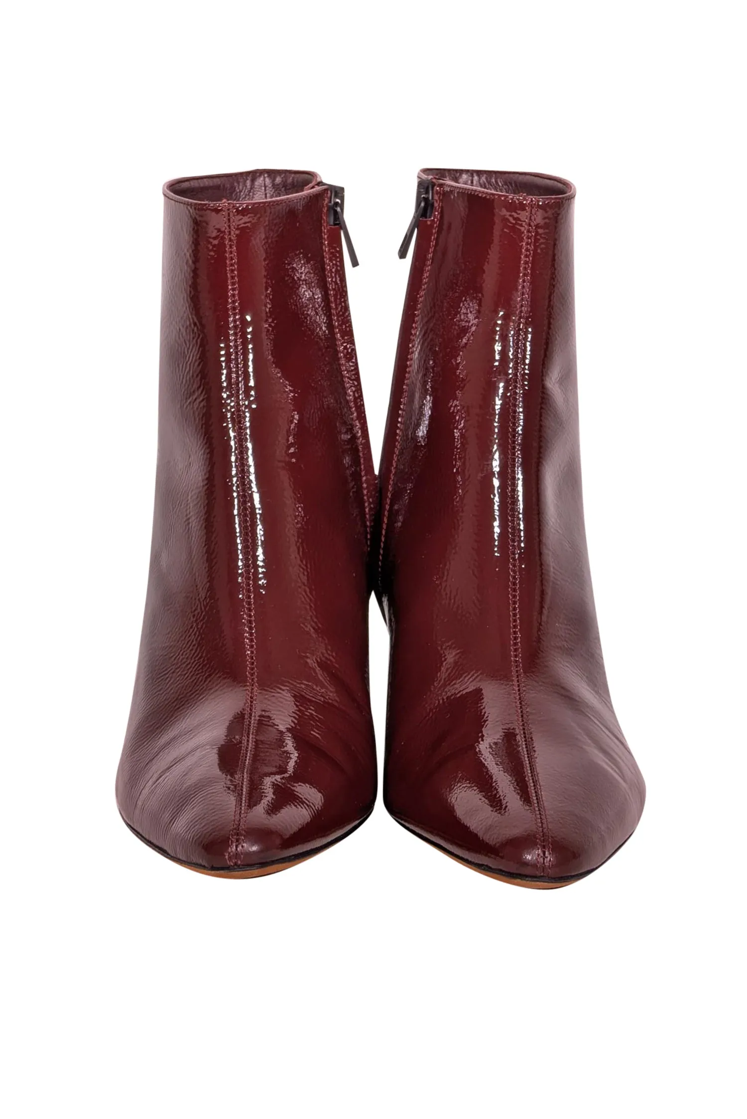 Vince - Red Wine Patent Leather Charli Short Boots Sz 8.5