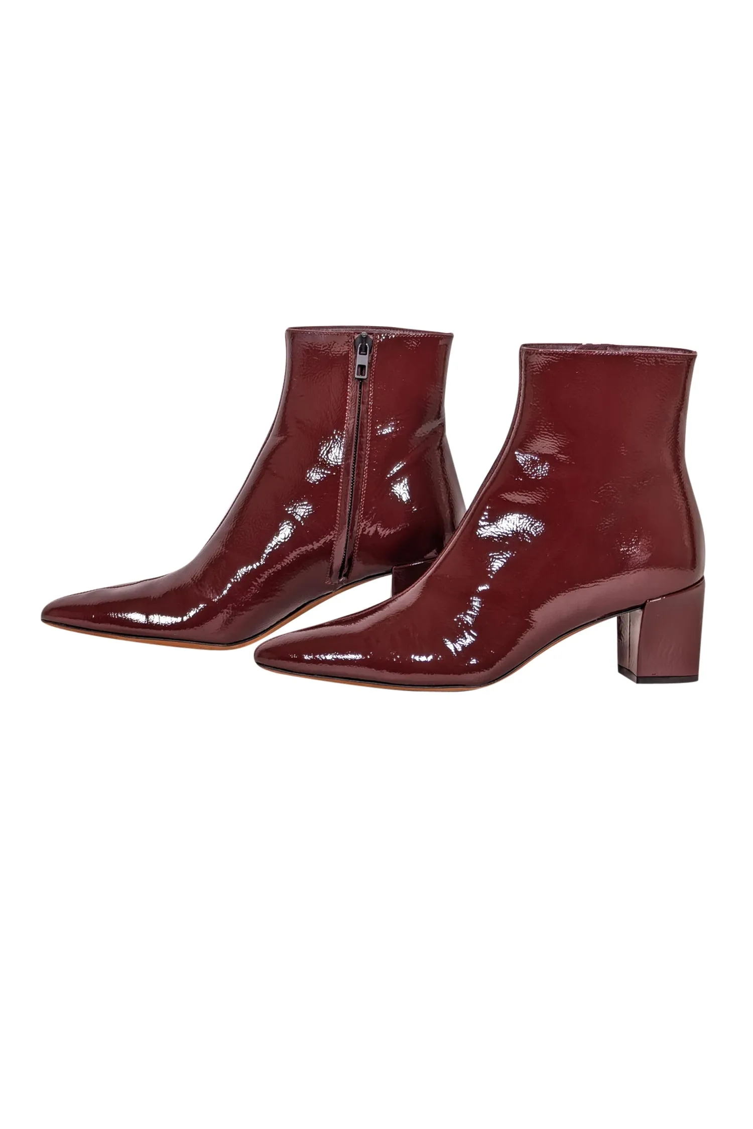 Vince - Red Wine Patent Leather Charli Short Boots Sz 8.5