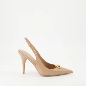 VLogo Bold Powder Pink Leather Pumps