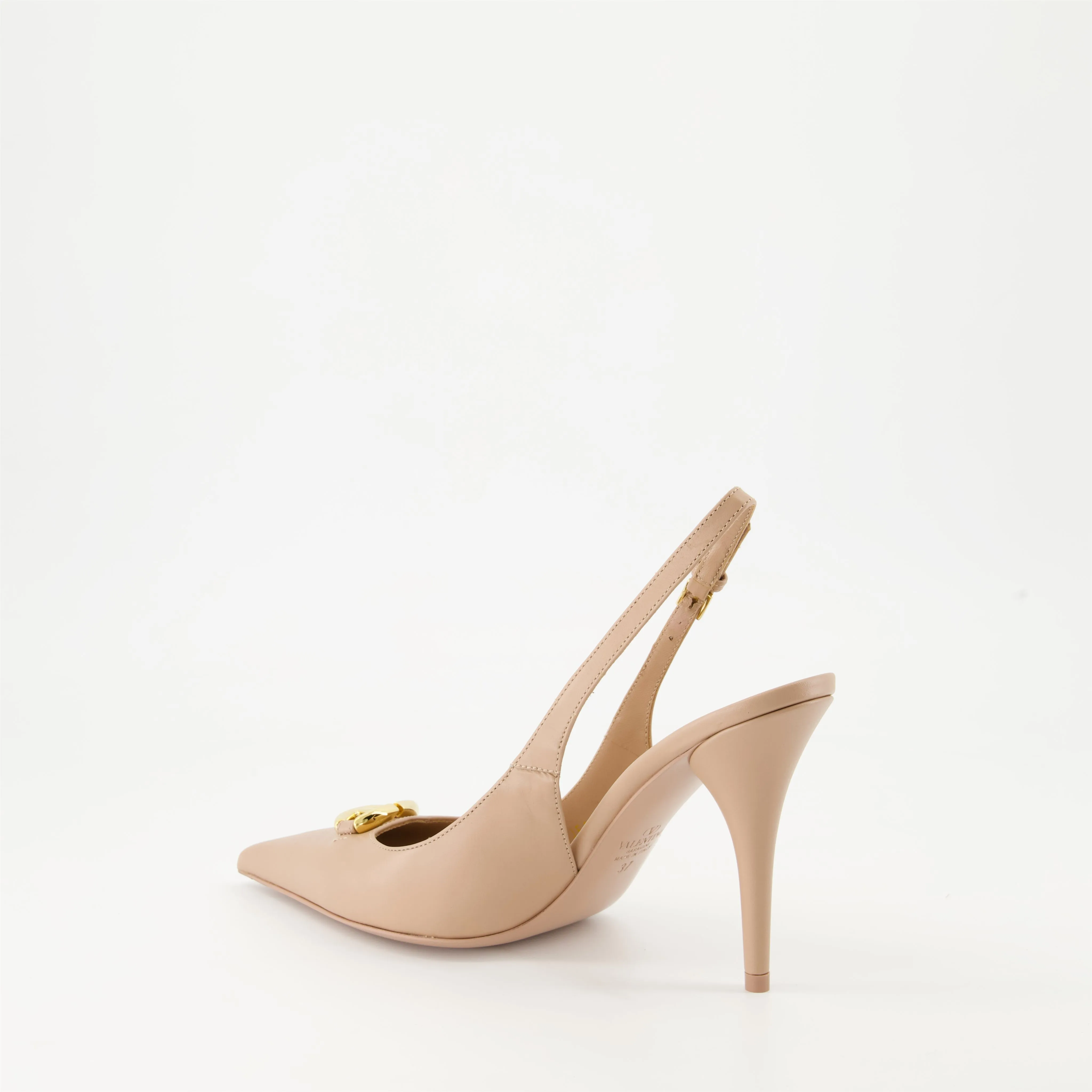 VLogo Bold Powder Pink Leather Pumps