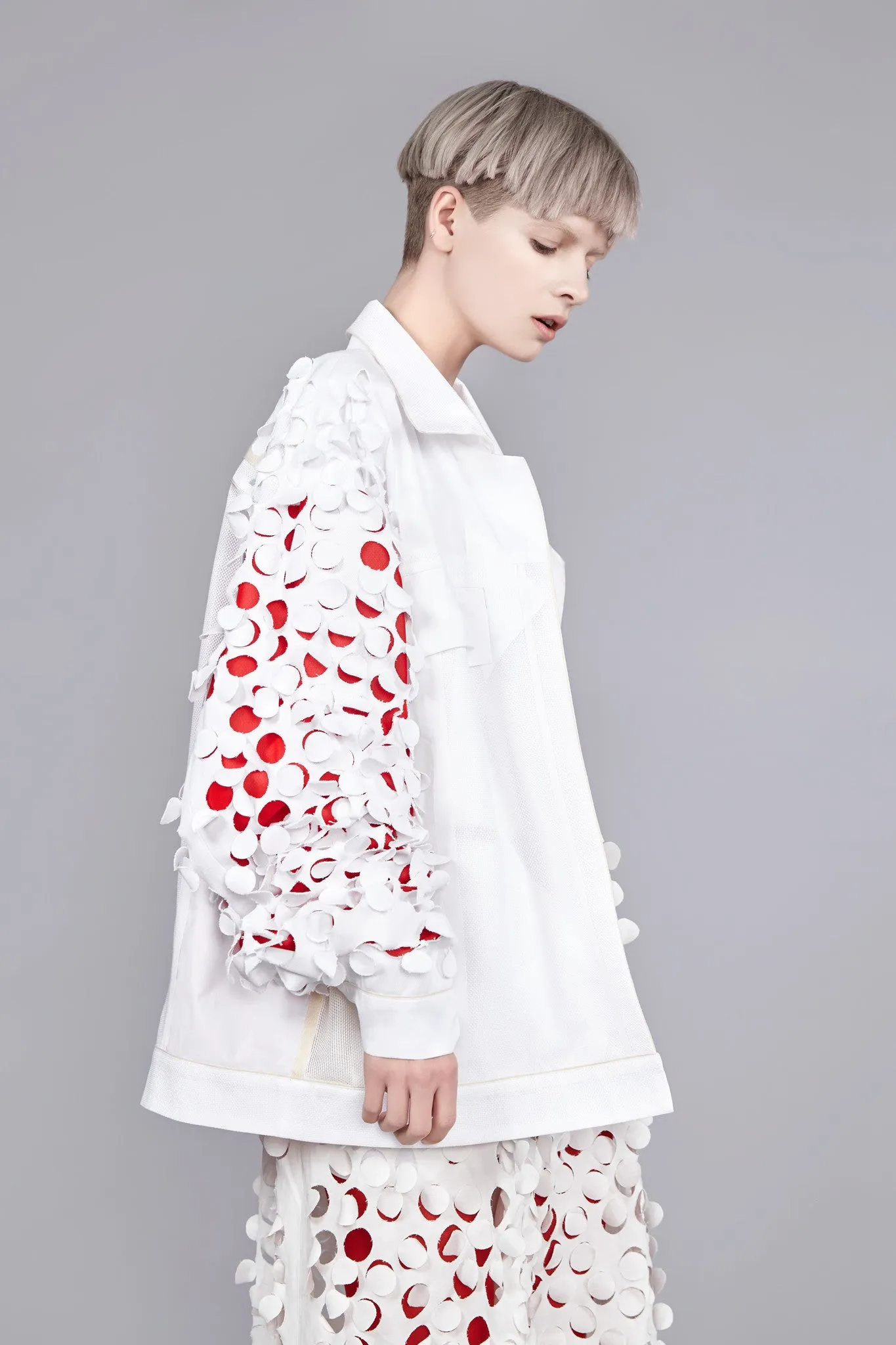 White and cream die-cut Charlie Jacket