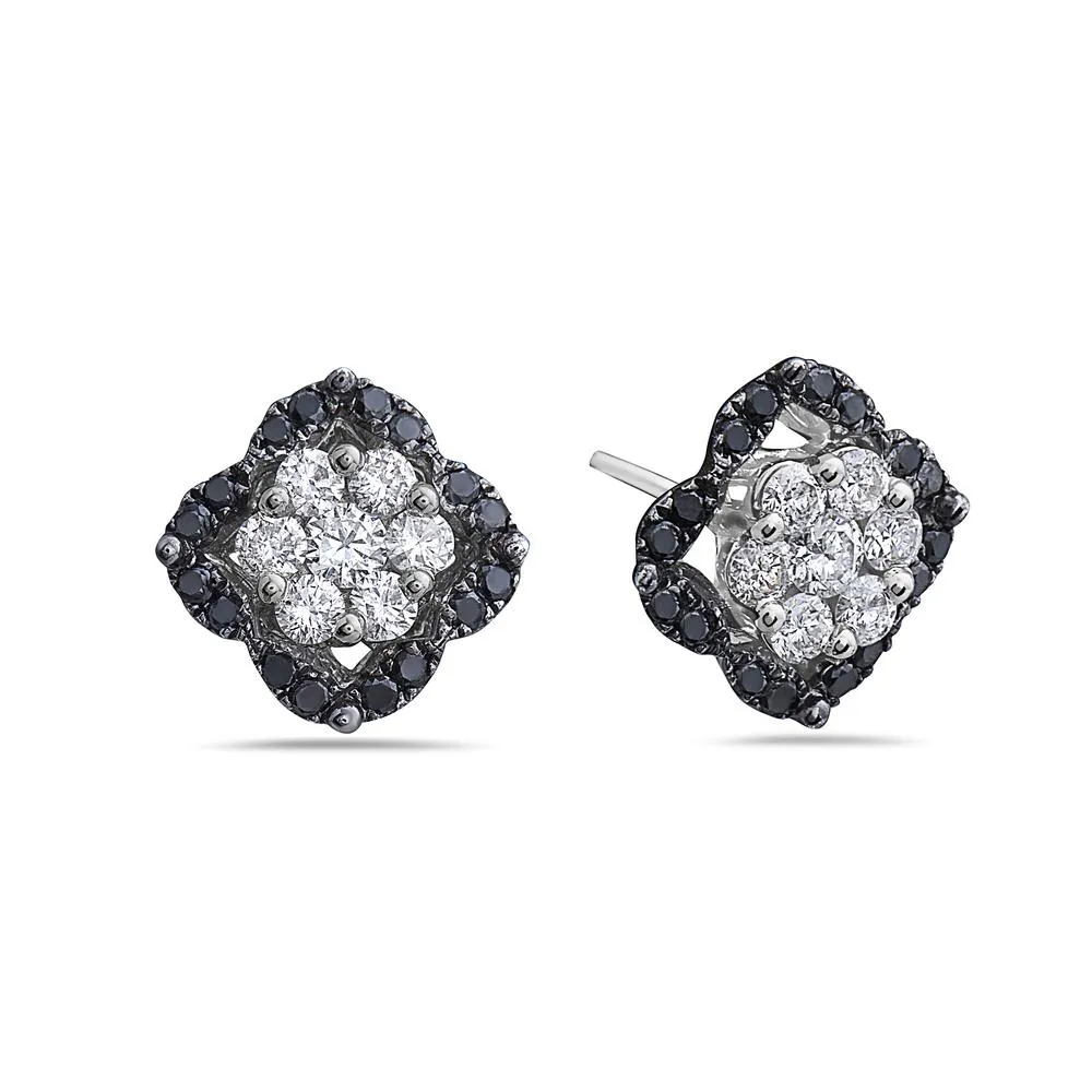 White Gold Earrings 1.26 CT Diamonds for Women