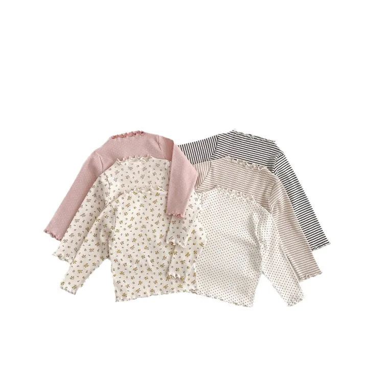 Wholesale Striped Flower Polka Dot Tops for Baby Girls #23113071