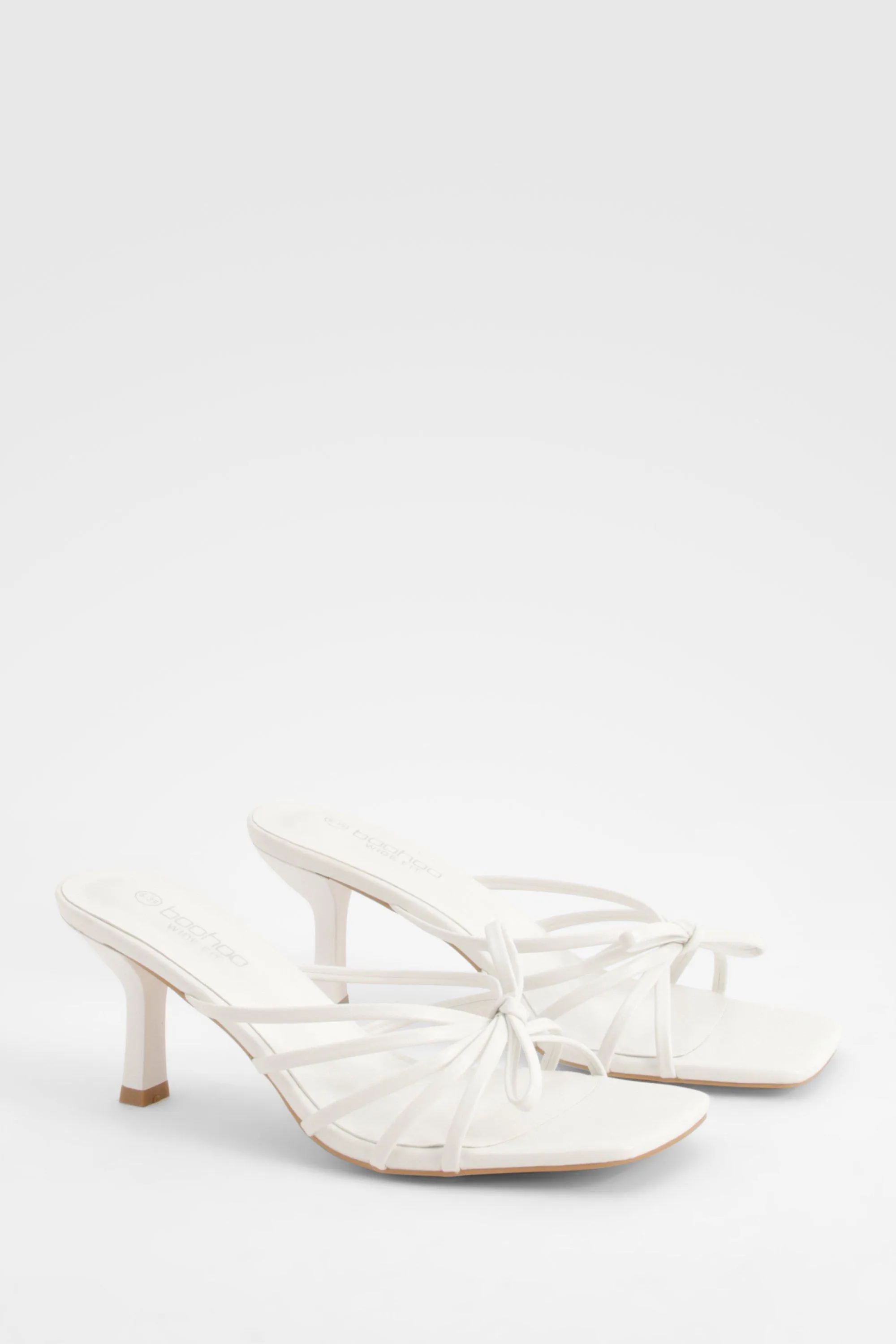 Wide Width Bow Detail Heeled Mules