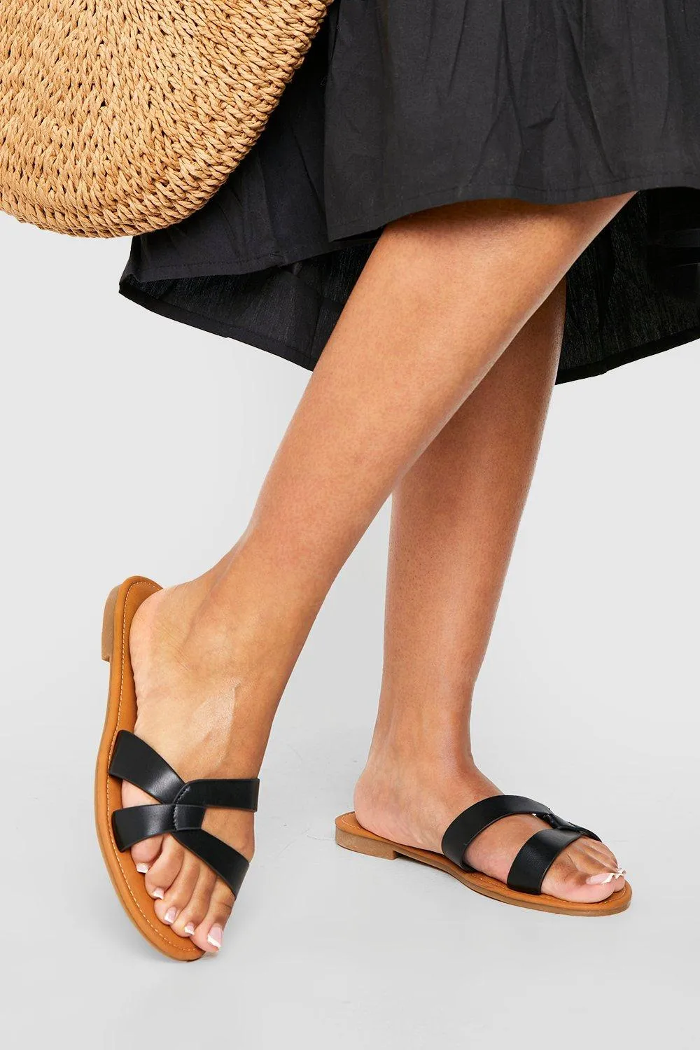 Wide Width Crossover Strap Basic Mules