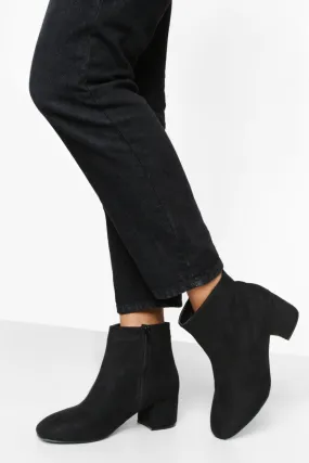 Wide Width Low Block Heel Shoe Boots