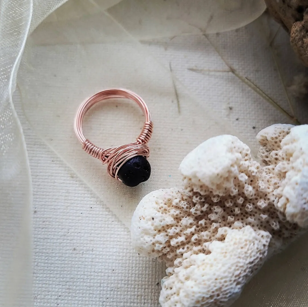 Wire Wrapped Ring - Purple Geode - Island Girl Art