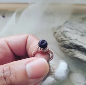 Wire Wrapped Ring - Purple Geode - Island Girl Art