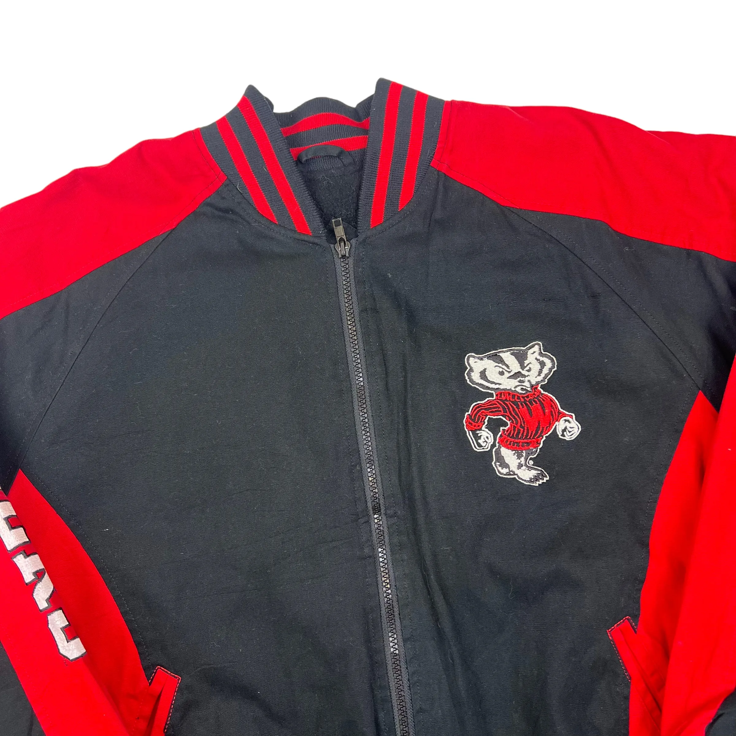 Wisconsin Badgers Black Red Varsity Jacket